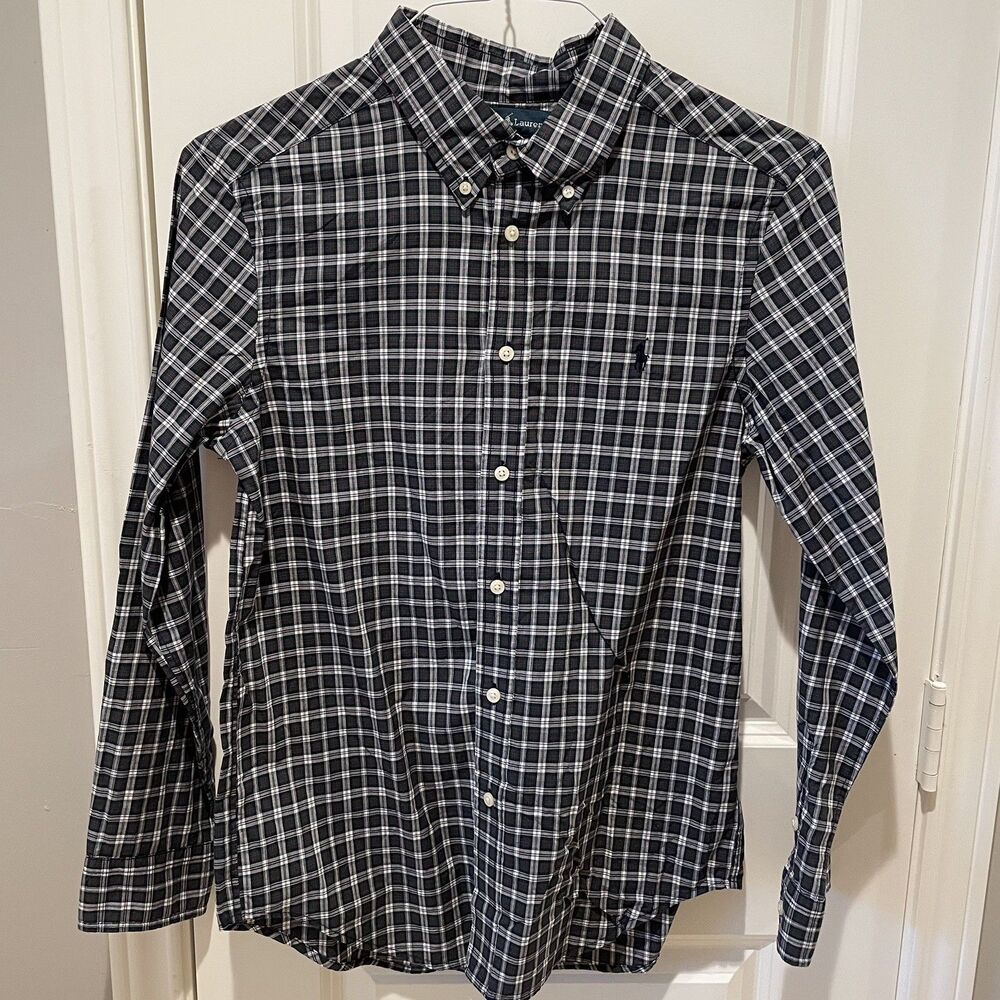 Polo Ralph Lauren Long Sleeve Button Down Shirt Boys Large (14-16) Plaid